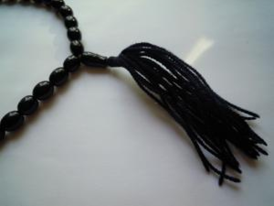 OLTU TAŞLI SİYAH RENKLİ EL YAPIM 33 LÜK TESPİH 