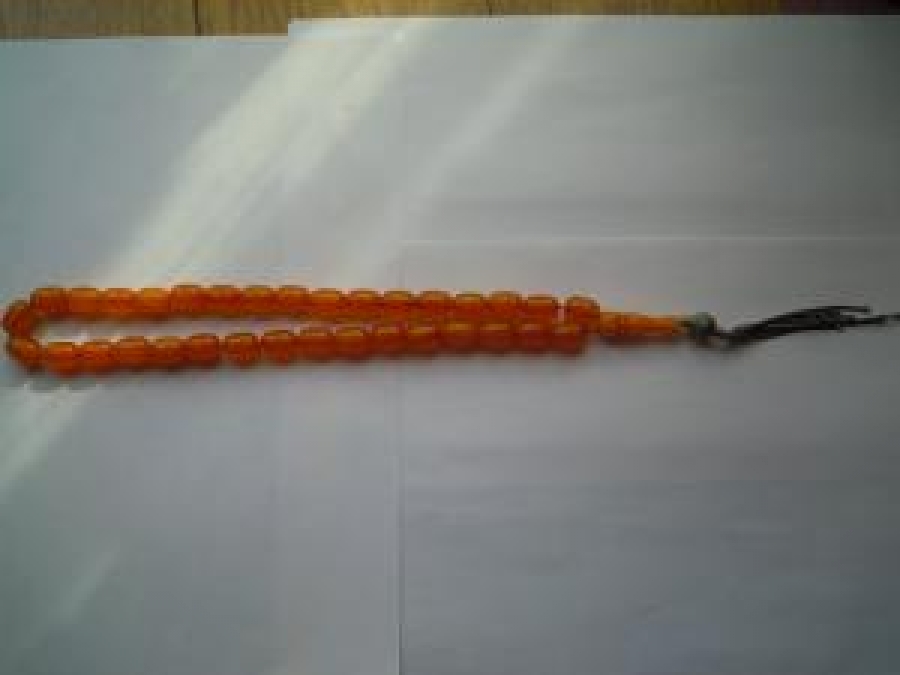 SIKMA KEHRİBAR SARI RENKLİ 33 LÜK TESPİH 