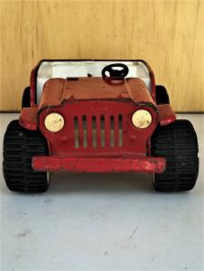 USA AMERİKA TONKA KIRMIZI JİP METAL TENEKE  OYUNCAK ARABA