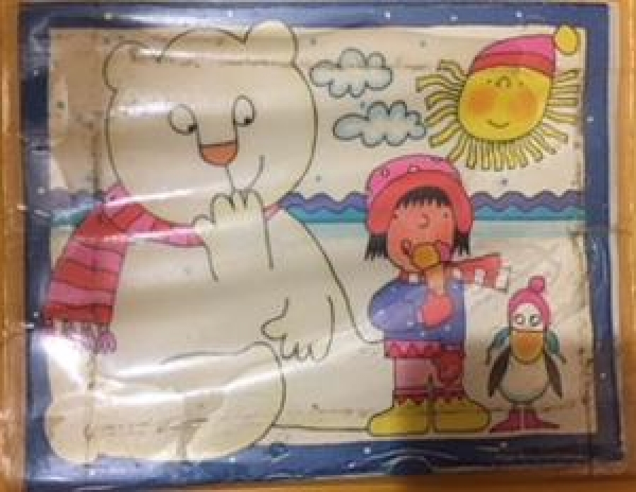 UNİCEF TARAFINDAN TASARLANIP DUNYA COCUKLARINA VERİLMİŞ SARI PLASTİK KUTUSUNDA EKSİKSİZ LOGO 6 ÇEŞİT FARKLI RESİMLİ ZEKA OYUNU OYUNCAK 