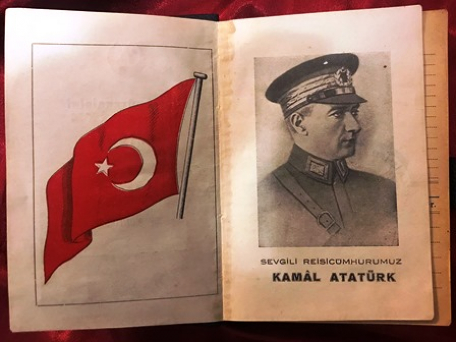 UMUM MUTEKAİDİNİ ASKERİYE CEMİYETİ 1938 CEP MUHTURASI ATATÜRK  ÜZERİ METAL ETİKETLİ  CEP NOT DEFTERİ