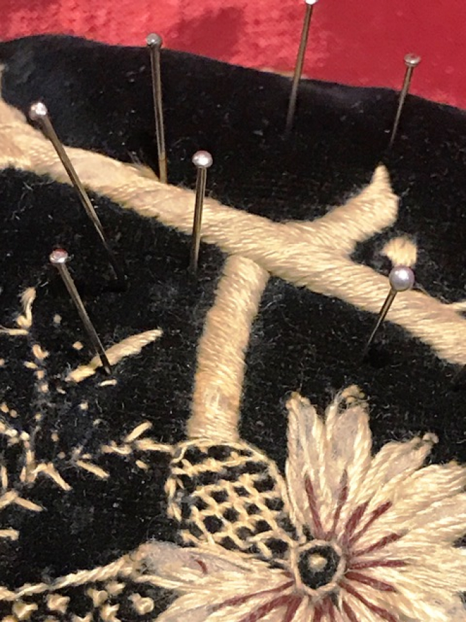 OSMANLI BOHCA TEL KIRMA NAKIŞLI ATLAS İGNEDAN