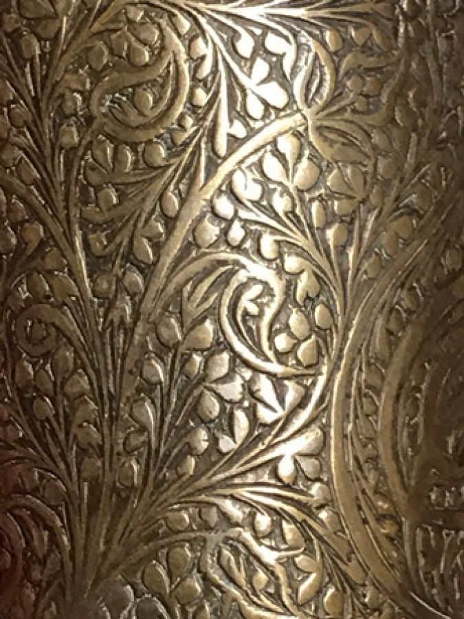 OSMANLI BRONZ ÜZERİ  TURALI TAMAMI KALEM İŞLEMELİ SU BARDAĞI