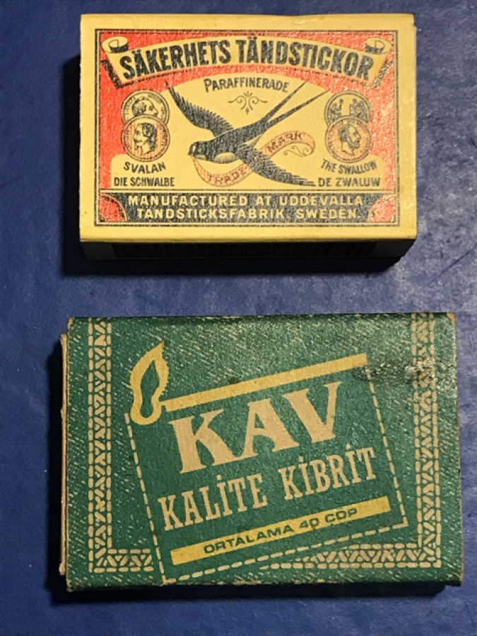 2 ADET KARTON KİBRİT KUTUSU YERLİ YABANCI