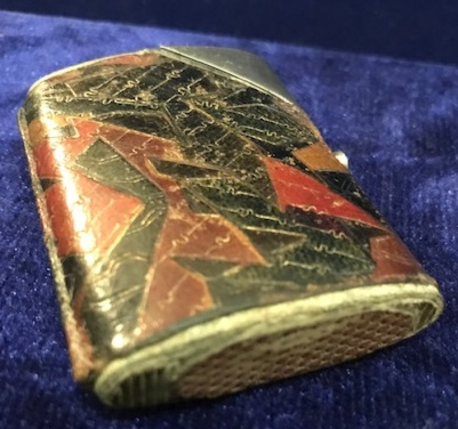 ALMAN 1. DÜNYA SAVAŞ DÖNEMİ  D.R.G.M KAPAKLI METAL KİBRİTLİK 