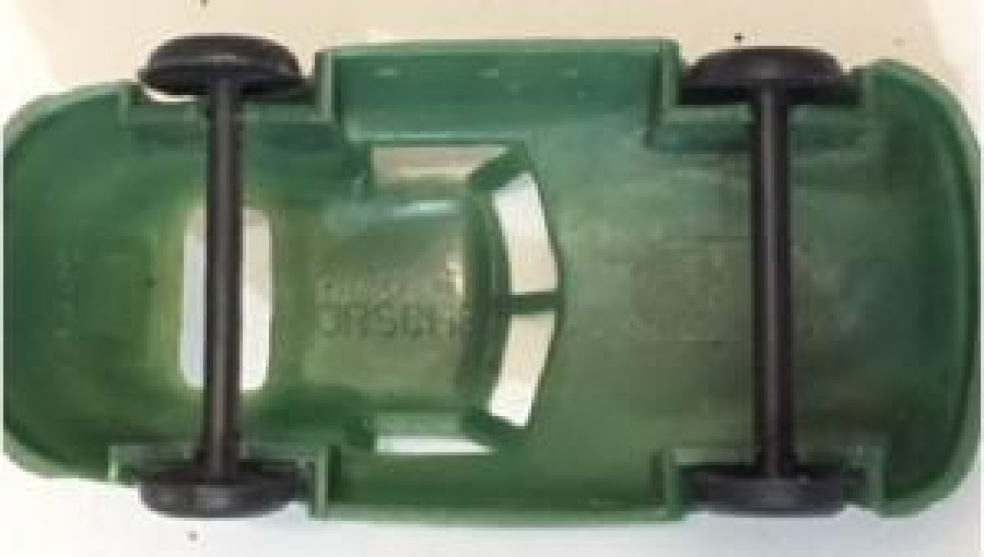 ALMAN UFAK YEŞİL PLASTİK OYUNCAK ARABA PORSCHE W GERMANY