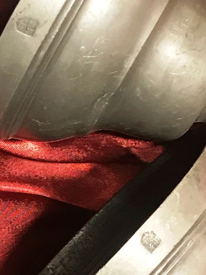 FRANSIZ ÇİFT KURŞUN ŞAMDAN DAMGALI 27 CM YÜKSEKLİK