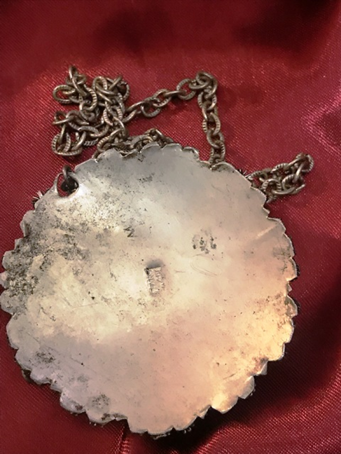 ÜZERİ GÜMÜŞ MERCAN FİRUZE TAŞLI OSMANLI MOTİFLERLE BEZELİ  DEMET ZİNCİRLİ KOLYE