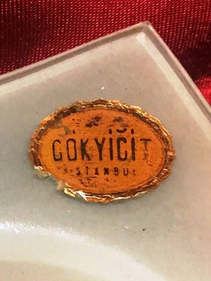 NİKAH ŞEKERİ KABI CAM KÜLLÜK EL BOYAMA GÖK YİĞİT CAM