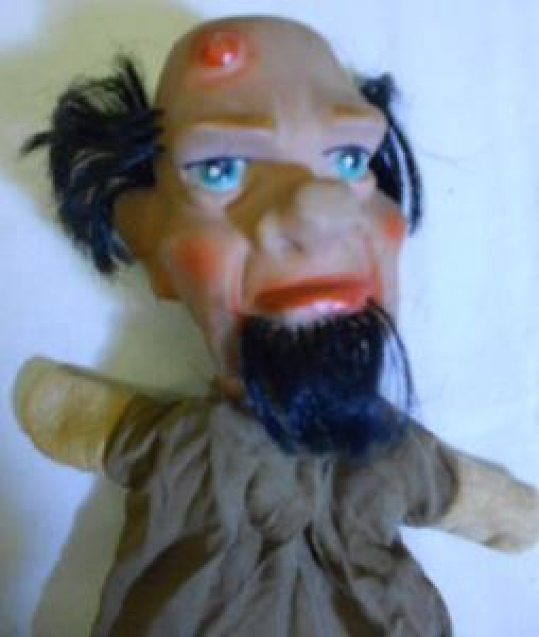 PARMAK KUKLA ELBİSELİ SAKALLI ANLI SİVİLCELİ KÖTÜ NİYETLİ KUKLA OYUNCAK 