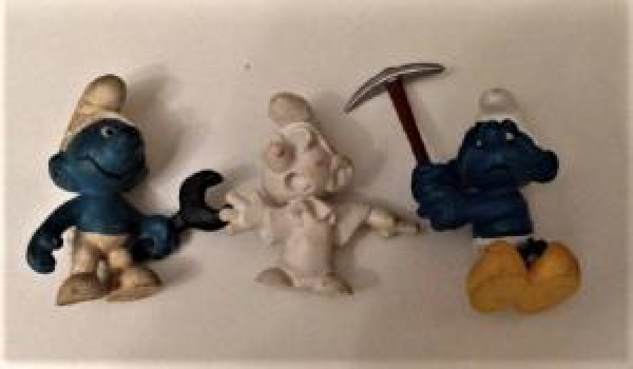 ŞİRİNLER PEYO SCHLEICH 1980 SWUR PENHOLDER PVC SMURF 3 LÜ TAKIM OYUNCAK 