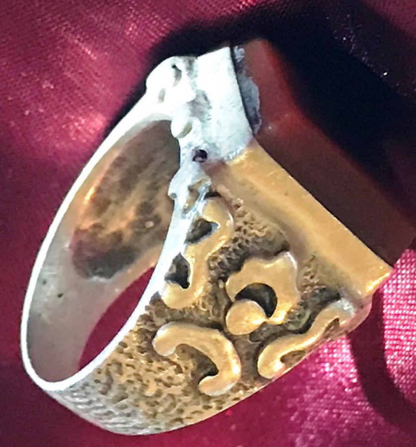 AKİK EL KAZIMA ÜZERİ YAZILI TAŞLI HAS SAF GÜMÜŞDEN KAPALICARŞI HAMPAR USTA İŞCİLİKLİ YÜZÜK