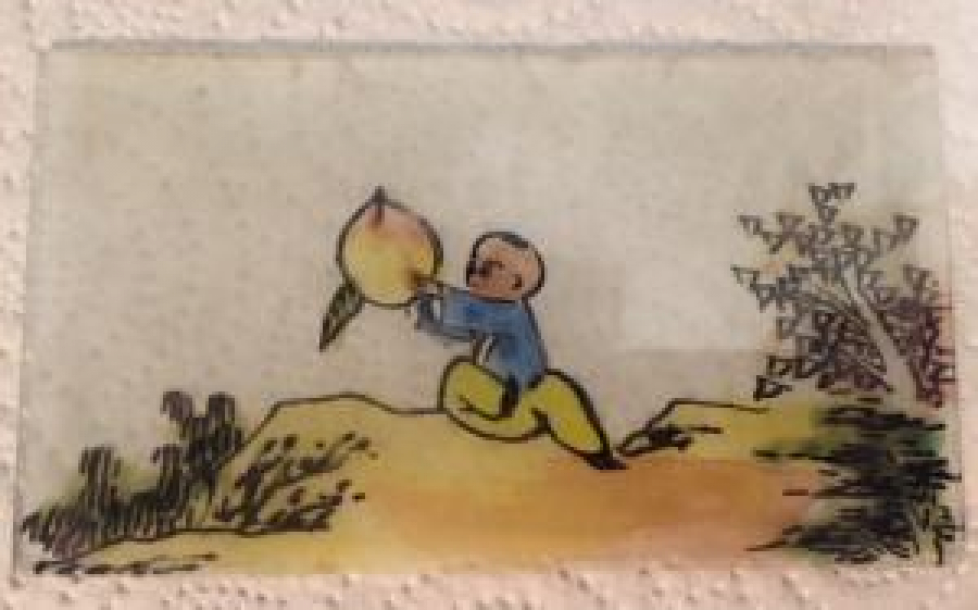 KEL OĞLAN OYUNCAK SİNEMA MAKİNESİ İÇİN NEGATİF EL ÇİZİM RENKLİ CAM 6 AD 