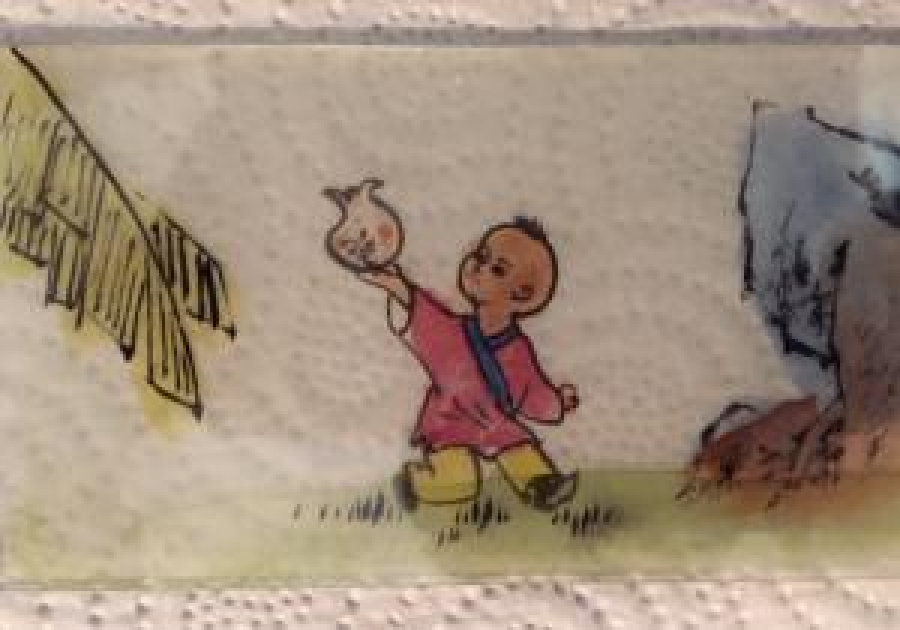 KEL OĞLAN OYUNCAK SİNEMA MAKİNESİ İÇİN NEGATİF EL ÇİZİM RENKLİ CAM 6 AD 