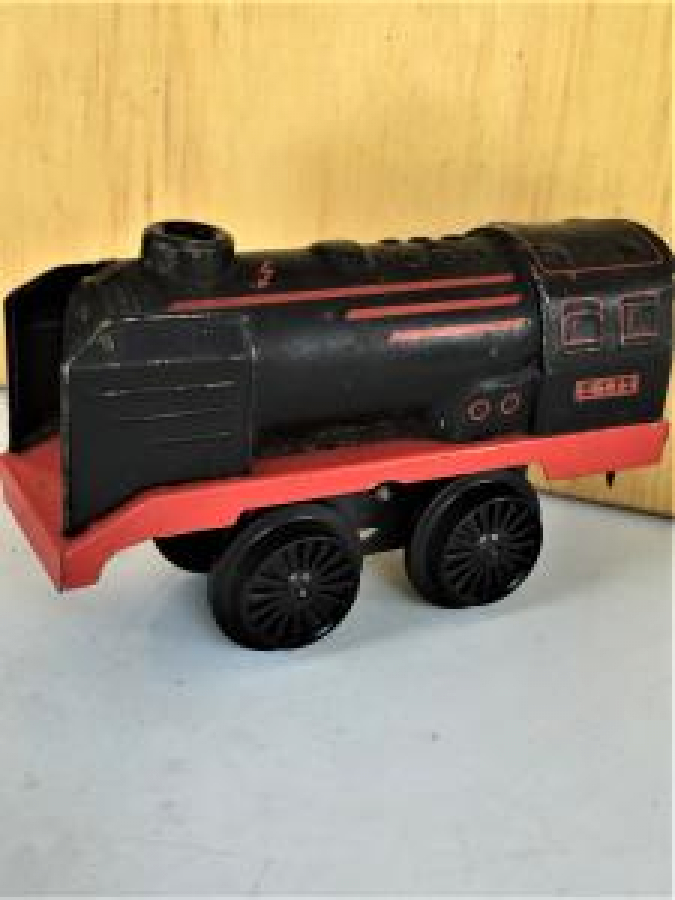 KÖMÜRLÜ LOKOMATİF TREN TENEKE KURMALI OYUNCAK WEST GERMANY 