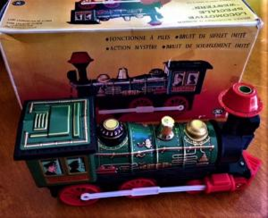 KÖMÜRLÜ TREN LOKOMATİF TENEKE PİLLİ OYUNCAK MODERN TOYS JAPAN SORUNSUZ 