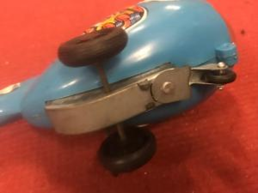 KURMALI MEKANİK TENEKE PLASTİK KARIŞIM OYUNCAK HELİKOPTER TM JAPAN 