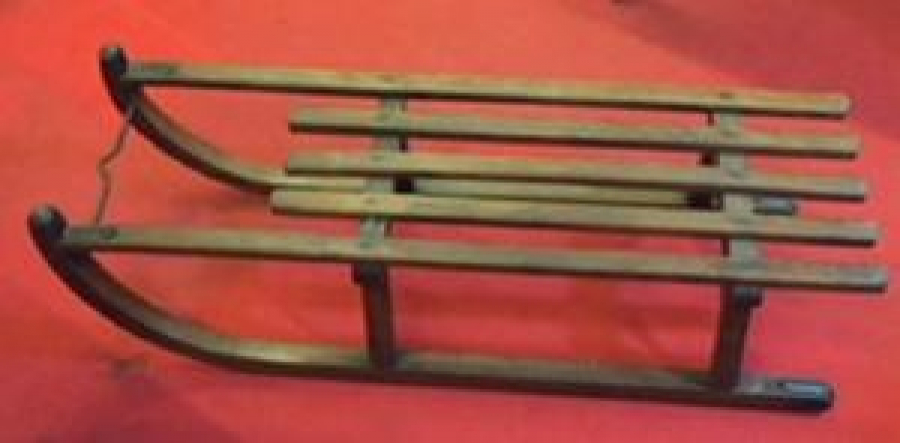 MASİF AHŞAP KARDA KAYILAN ÇOCUK İÇİN KIZAK 1950 MODEL 