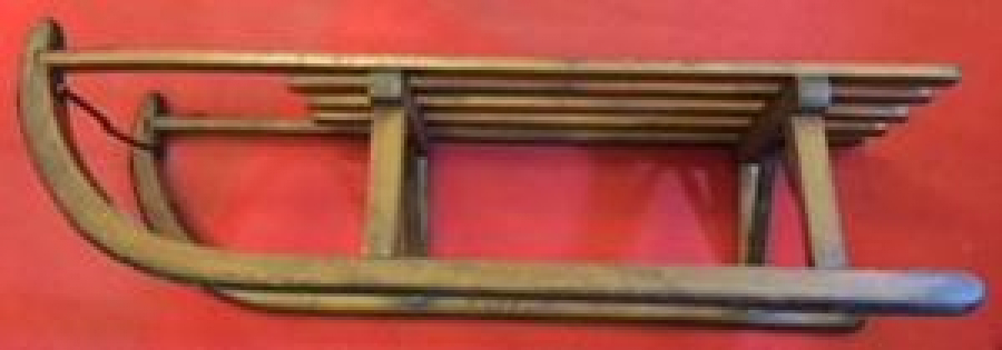 MASİF AHŞAP KARDA KAYILAN ÇOCUK İÇİN KIZAK 1950 MODEL 