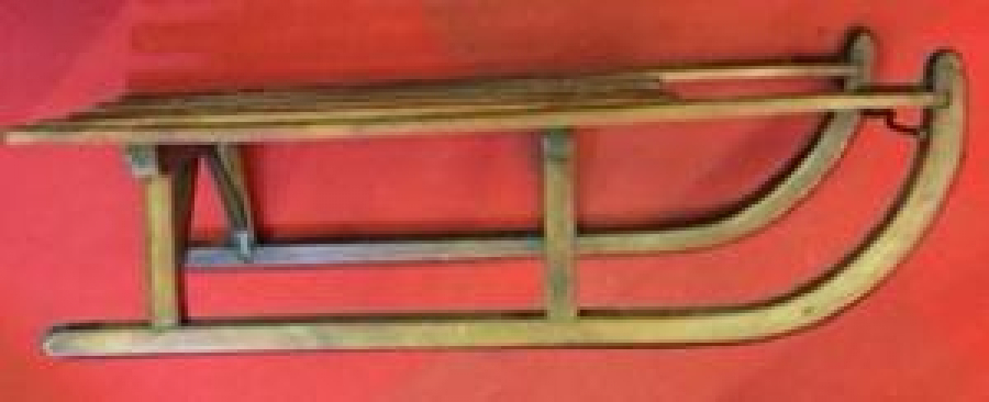 MASİF AHŞAP KARDA KAYILAN ÇOCUK İÇİN KIZAK 1950 MODEL 