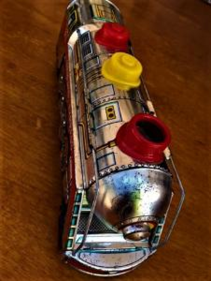 TREN LOKOMATİF TENEKE PİLLİ OYUNCAK MODERN TOYS JAPAN SORUNSUZ 