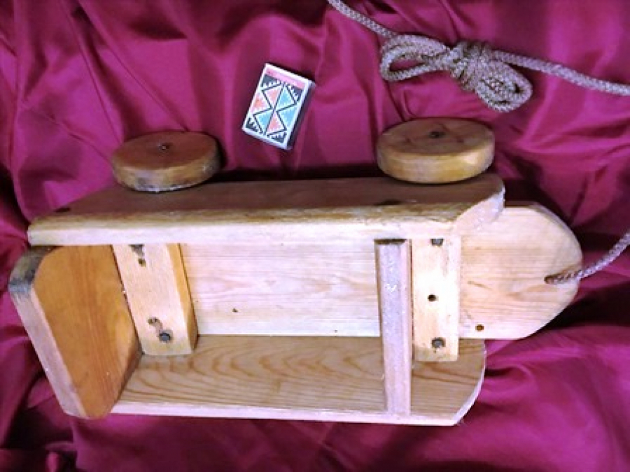 AHŞAP EYUP OYUNCAK İP CEKMELİ ARABA TAMAMI GECME İŞCİLİKLİ BOY 38 CM