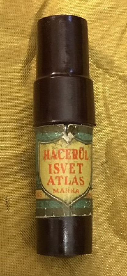 1940  MEKKE HACERUL ISVET KOKUSU KOLONYA ATLAS MARKA ORJİNAL KAHVERENGİ BAKALİT KABINDA CENNET KOKUSU