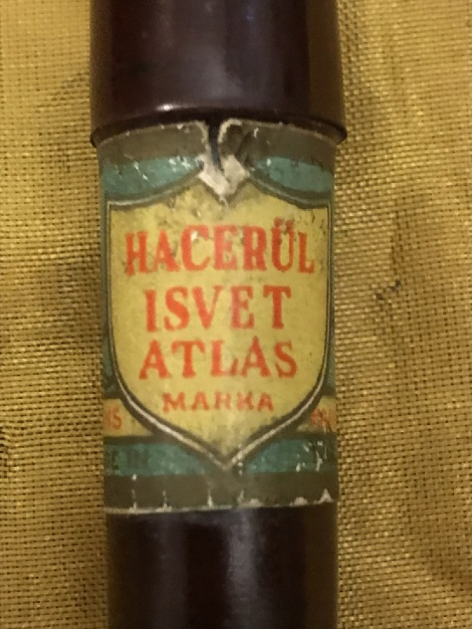 1940  MEKKE HACERUL ISVET KOKUSU KOLONYA ATLAS MARKA ORJİNAL KAHVERENGİ BAKALİT KABINDA CENNET KOKUSU