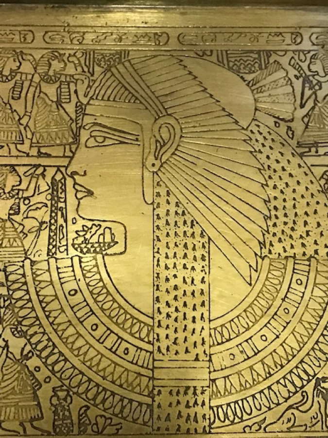 MISIR MİTOLEJİK KALEM İŞ CİZİMLER PİRİNC TEPSİ 18X32 