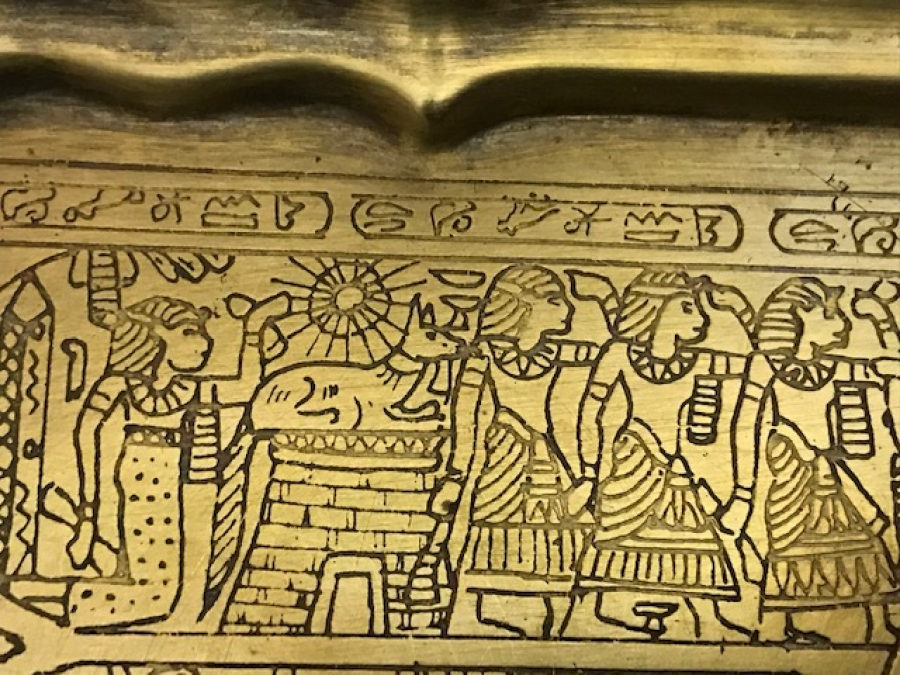 MISIR MİTOLEJİK KALEM İŞ CİZİMLER PİRİNC TEPSİ 18X32 