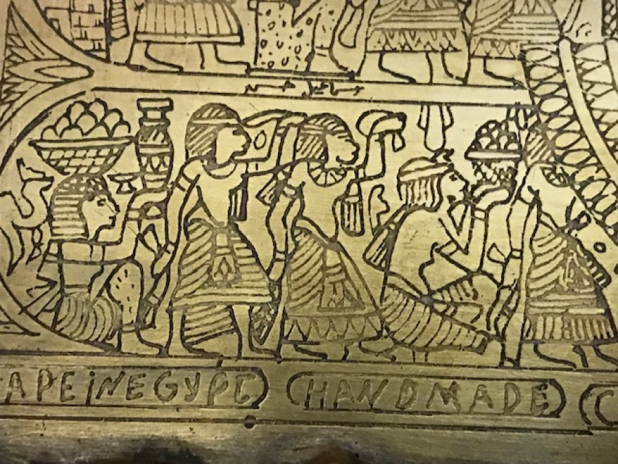 MISIR MİTOLEJİK KALEM İŞ CİZİMLER PİRİNC TEPSİ 18X32 