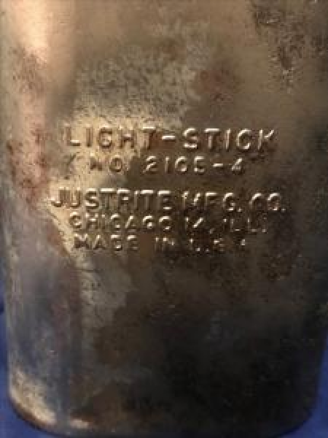 LIGHT-STICK JUSTRİTE MFG CO CHICACO NO.2105-4 USA 1940 MADENCİ FENER 