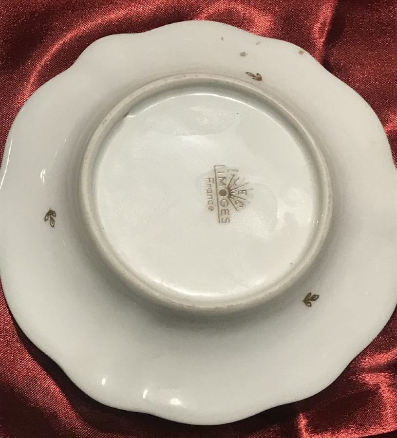 LİMOGES DUVAR TABAGI KOBALT ALTIN YALDIZLAR EL CEKME CAP 12 CM 19306