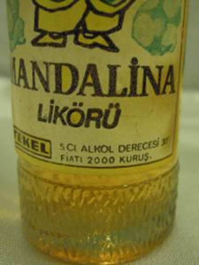 MİNYATÜR İÇKİ ŞİŞESİ KOLEKSİYON MANDALİNA LİKÖRÜ TEKEL 5 CL ALKOL DERECESİ 30 % 