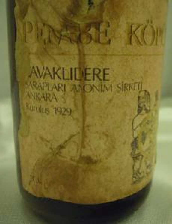 MİNYATÜR İÇKİ ŞİŞESİ KOLEKSİYON PEMBE KÖPÜK KAVAKLIDERE ŞARAPLARI ANONİM ŞİRKETİ ANKARA 1929 70 CL 