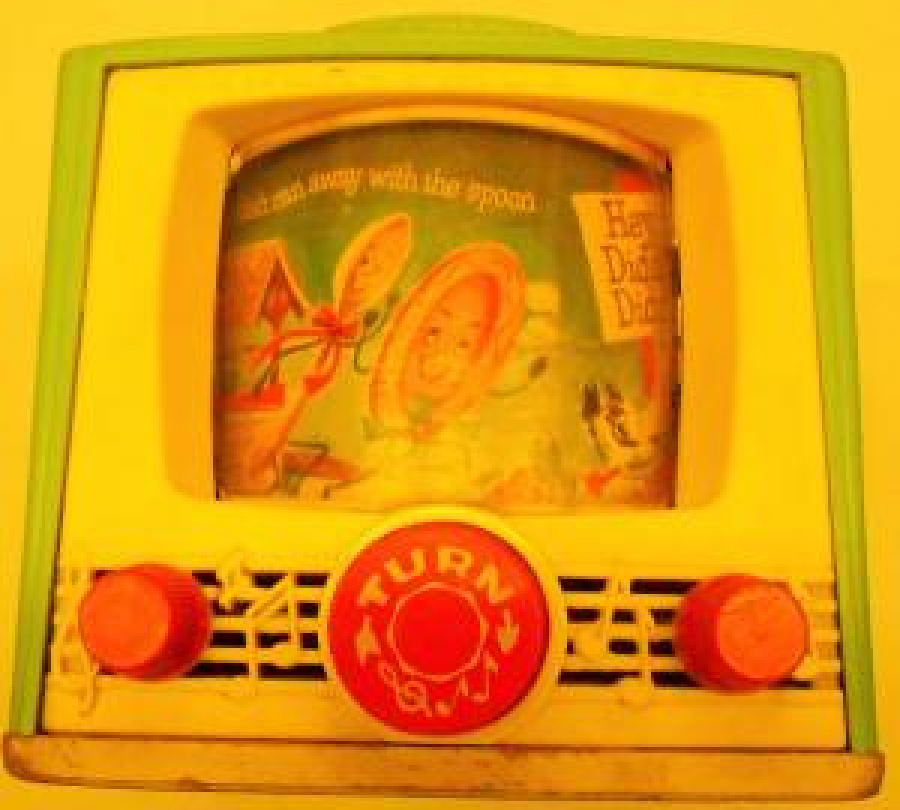 PEEK A - BOO SCREEN FISHER . PRICE TOYS 1964 TELEVİZTON TV HAREKETLİ VE MÜZİKLİ 