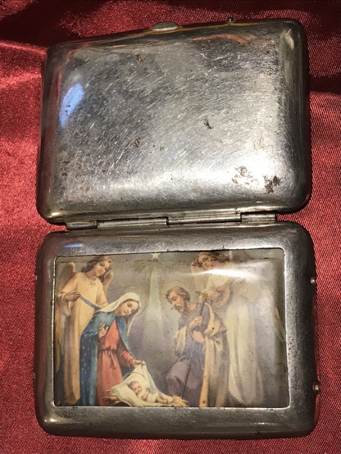 DİNSEL TEMALI KAPAK RESİMLİ METAL SIGARA TABAKASI