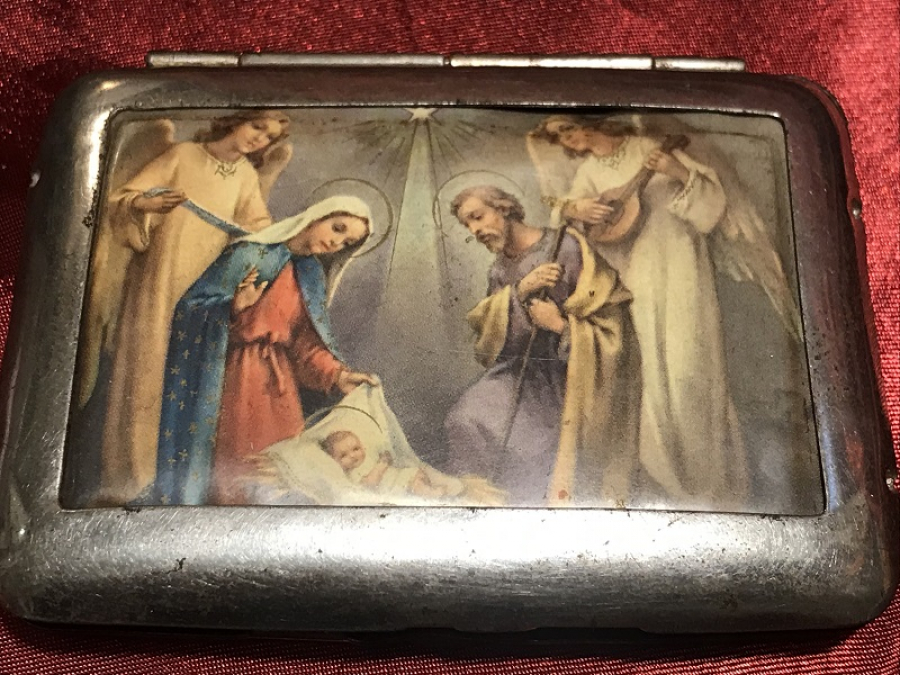 DİNSEL TEMALI KAPAK RESİMLİ METAL SIGARA TABAKASI