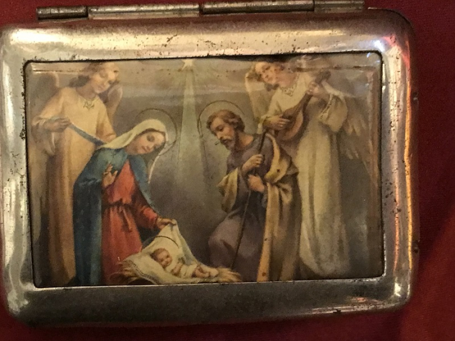 DİNSEL TEMALI KAPAK RESİMLİ METAL SIGARA TABAKASI