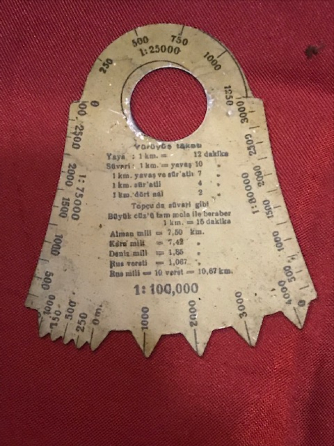 HARİTA MİKYAS ÖLÇÜSÜ TENEKE YÜRÜYÜŞ TAKAT CETVELİ HARİTA ÜZERİNDE ÖLCÜM YAPABİLEN ÖLCÜ CETVEL