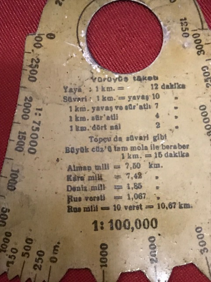 HARİTA MİKYAS ÖLÇÜSÜ TENEKE YÜRÜYÜŞ TAKAT CETVELİ HARİTA ÜZERİNDE ÖLCÜM YAPABİLEN ÖLCÜ CETVEL
