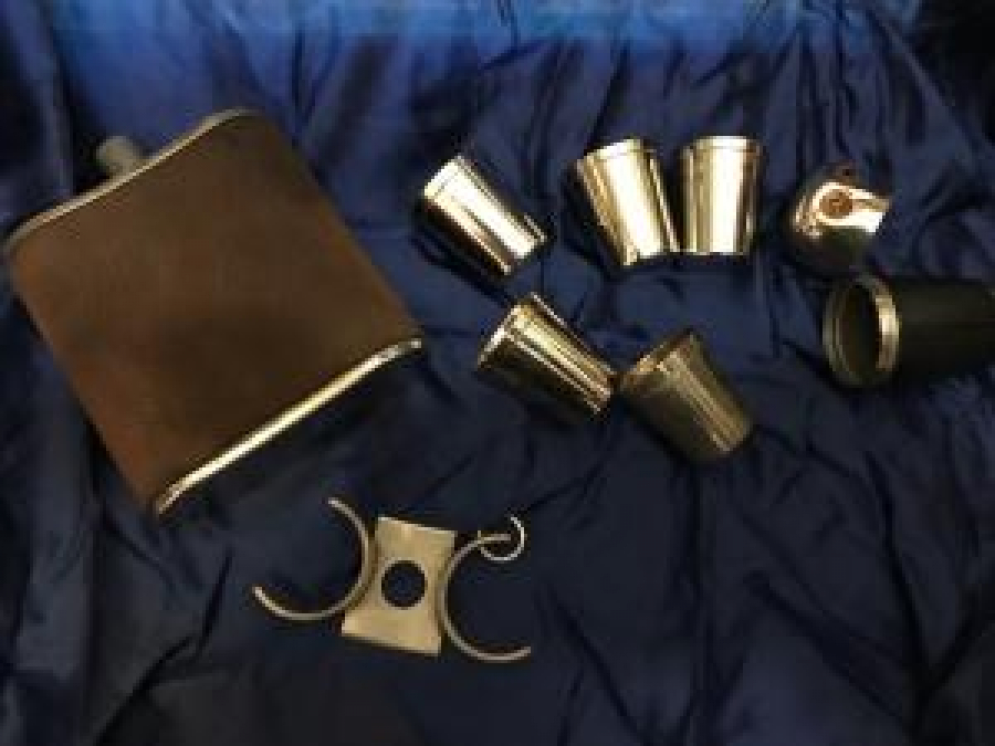 BARDAKLI İÇKİ MATARA TIN-LINED 13 OZ ALMAN 1940 MAY DRİNK 