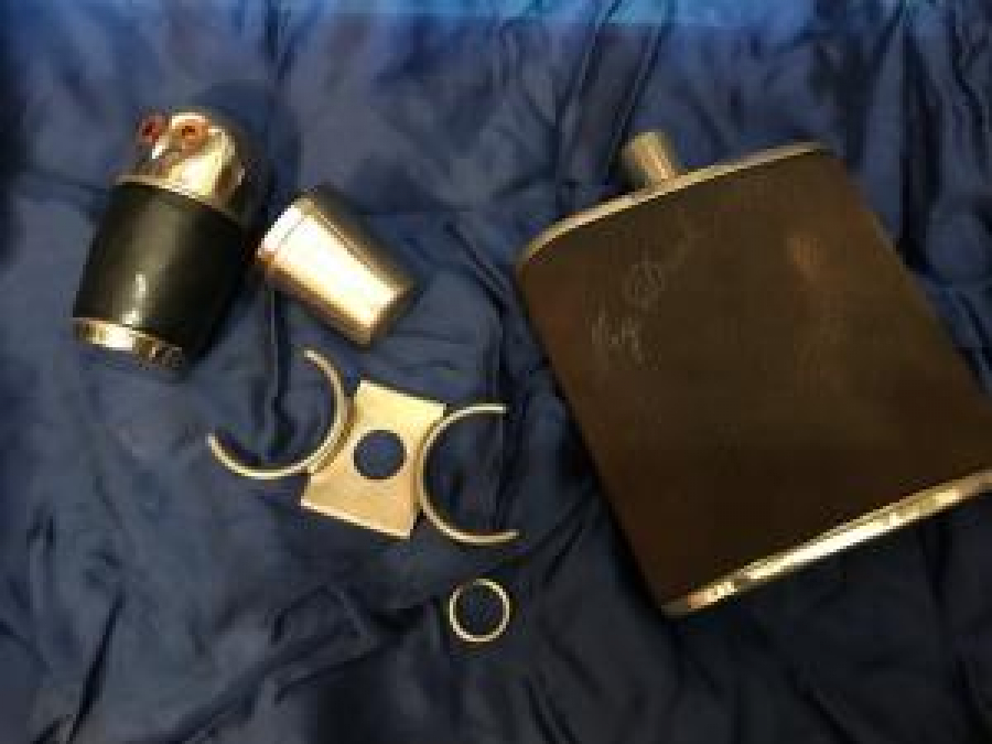 BARDAKLI İÇKİ MATARA TIN-LINED 13 OZ ALMAN 1940 MAY DRİNK 