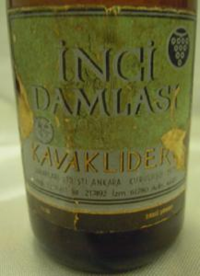 MİNYATÜR İÇKİ ŞİŞESİ KOLEKSİYON İNCİ DAMLASI KAVAKLIDERE ŞARAPLARI LTD.ŞTİ ANKARA 1929