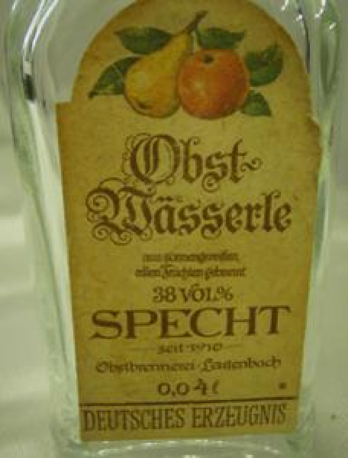 MİNYATÜR İÇKİ ŞİŞESİ KOLEKSİYON SPECHT DEUTSCHES ERZEUGNIS 38 VOL % 