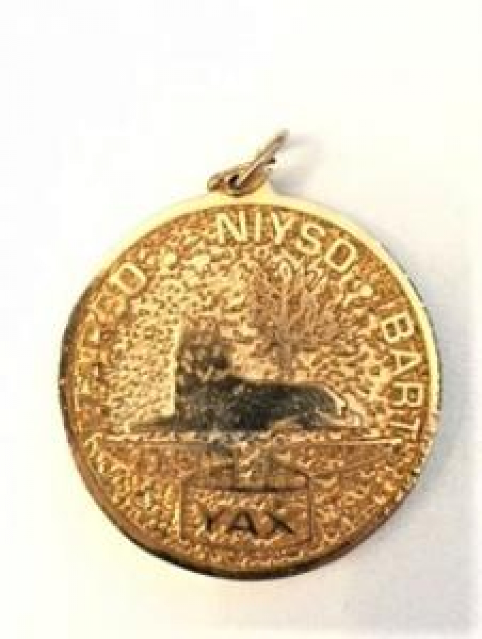 ALTIN KAPLAMA YAZILI ÇEÇEN MADALYA