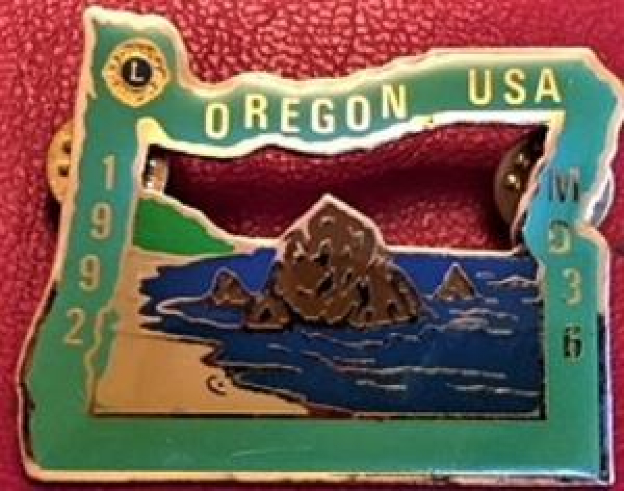 LİONS CLUP YAKA ROZET ORJİNAL METAL 1992 OREGON USA MD 36 