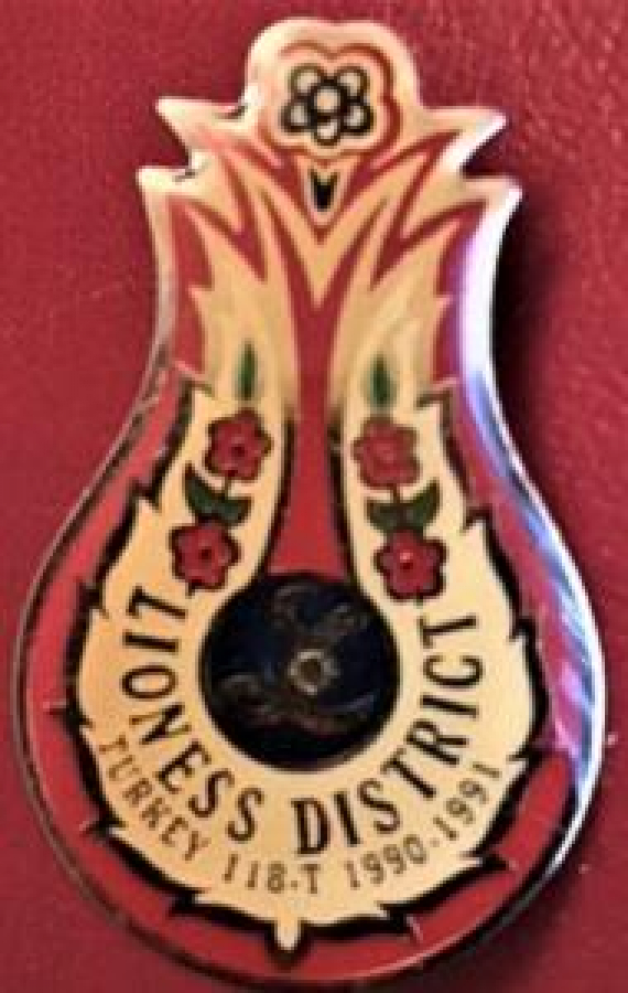 LİONS CLUP YAKA ROZET ORJİNAL METAL LIONESS DISTRICT TURKEY 118-T 1990-1991 