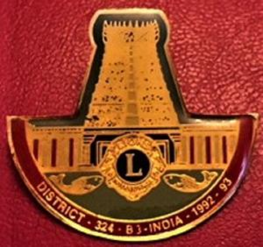 LİONS KÜLÜP RÖZET DISTRICT-324-B3-INDIA-1992-93