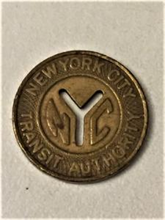 NEW YORK CITY TRANSIT AUTHORITY GOOD FOR ONE FARE YOL JETONU 